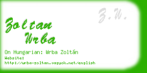 zoltan wrba business card